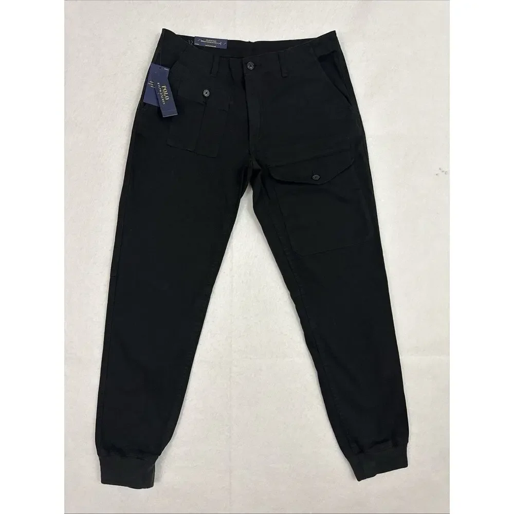 Polo Ralph Lauren Mens Cargo Jogger Pants 32x32 Black Golf Aviator Military